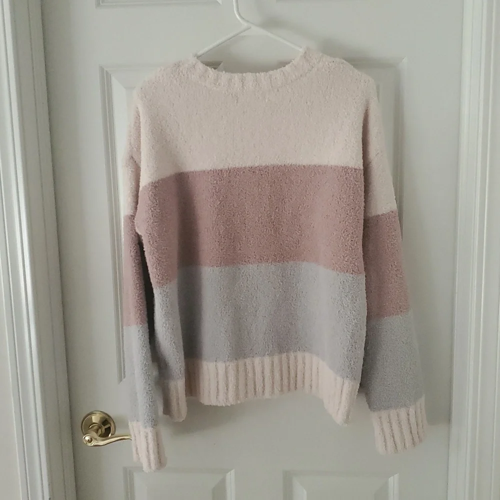 Altar'd State Pink Gray Colorblock Women's Sweater Size M - Picture 4 of 9